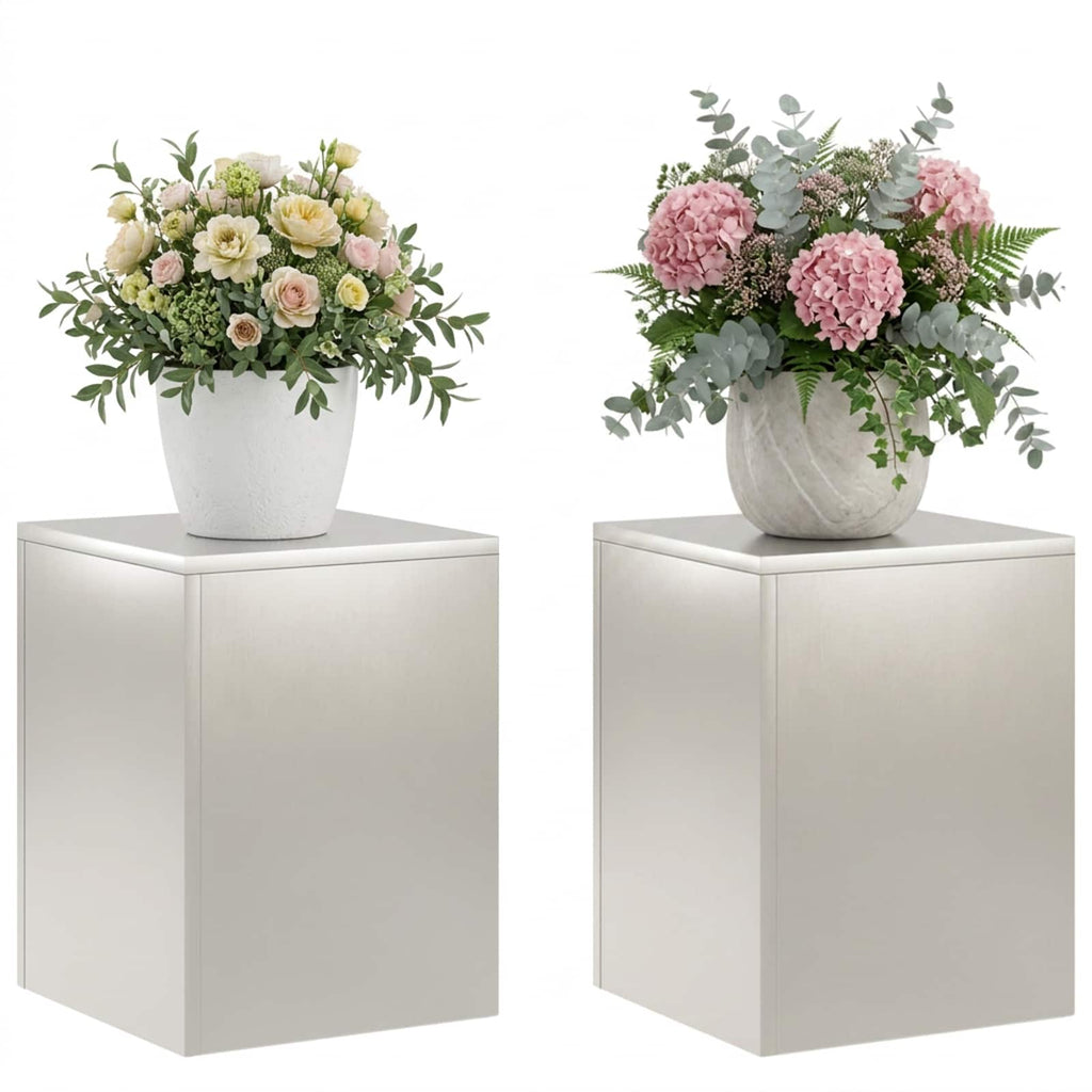 vidaXL Stojak na rośliny 2 pcs srebrny 30 x 30 x 40 cm Stal