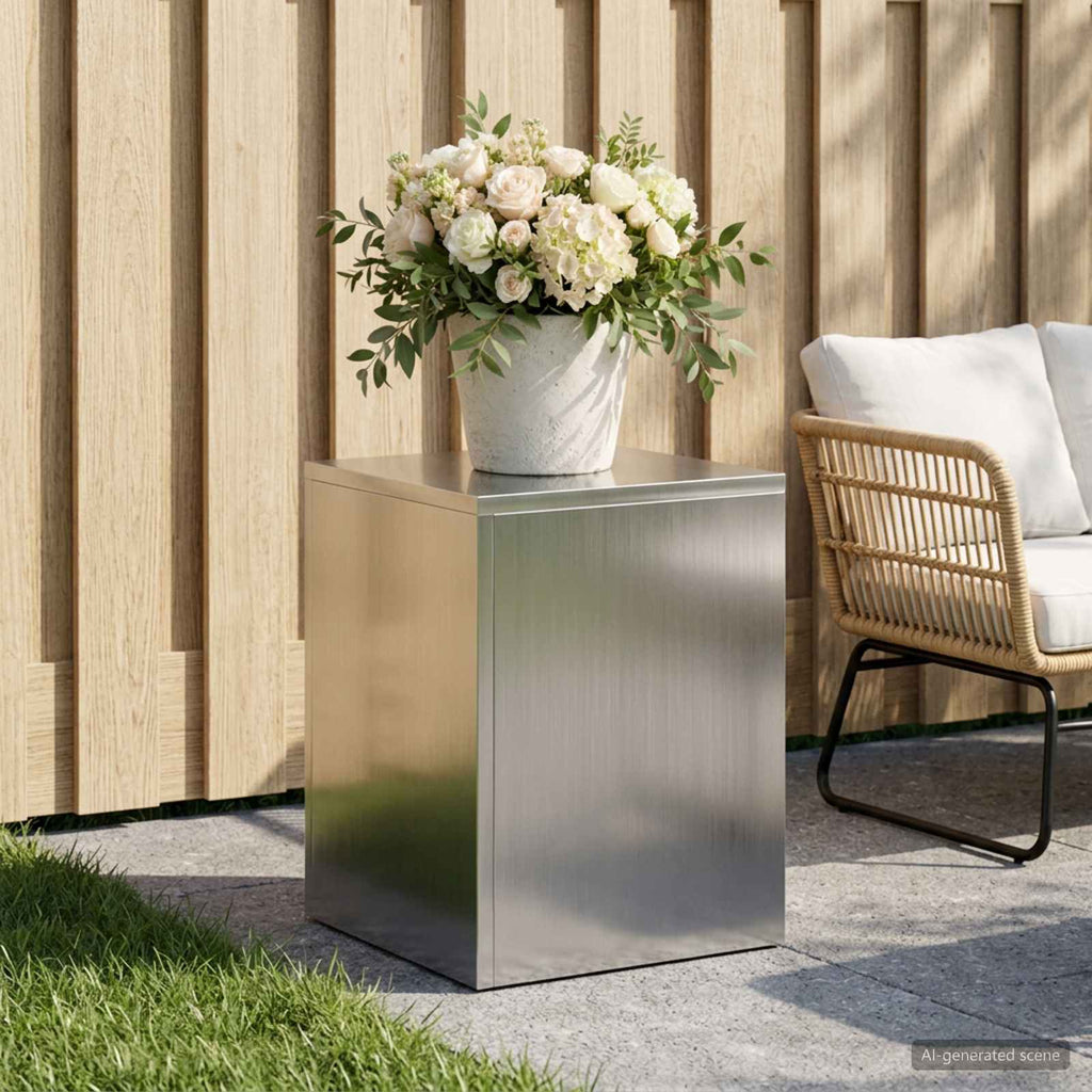 vidaXL Stojak na rośliny srebrny 30 x 30 x 40 cm Stal