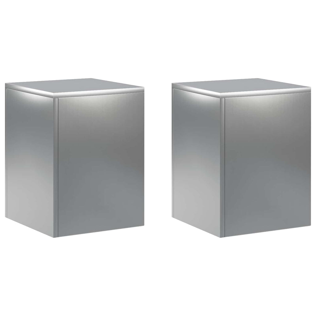 vidaXL Stojak na rośliny 2 pcs srebrny 30 x 30 x 40 cm Stal nierdzewna