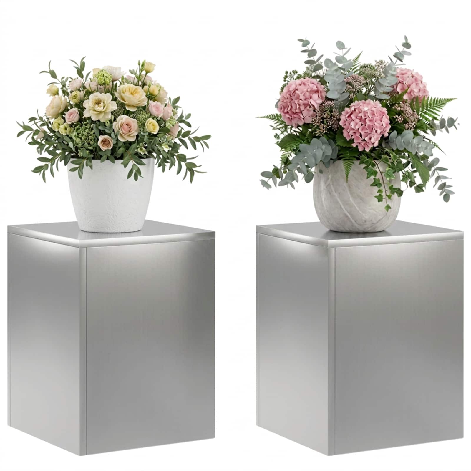 vidaXL Stojak na rośliny 2 pcs srebrny 30 x 30 x 40 cm Stal nierdzewna