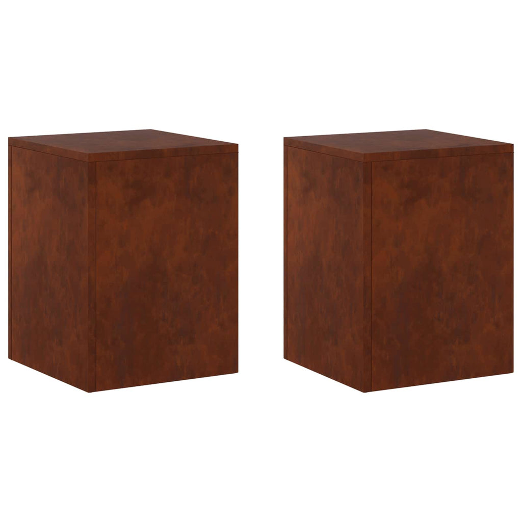 vidaXL Stojak na rośliny 2 pcs Rdzawy 30 x 30 x 40 cm Stal kortenowska