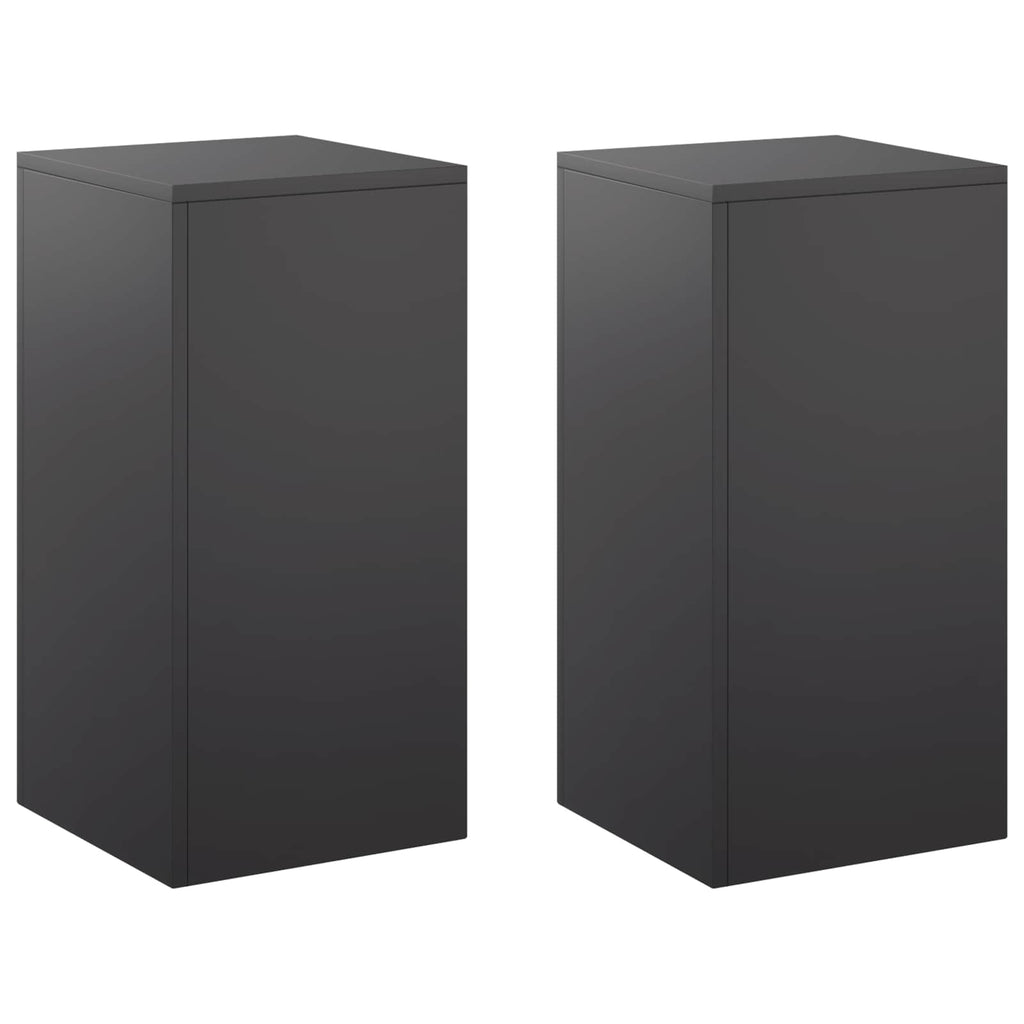 vidaXL Stojak na rośliny 2 pcs Czarny 30 x 30 x 60 cm Stal