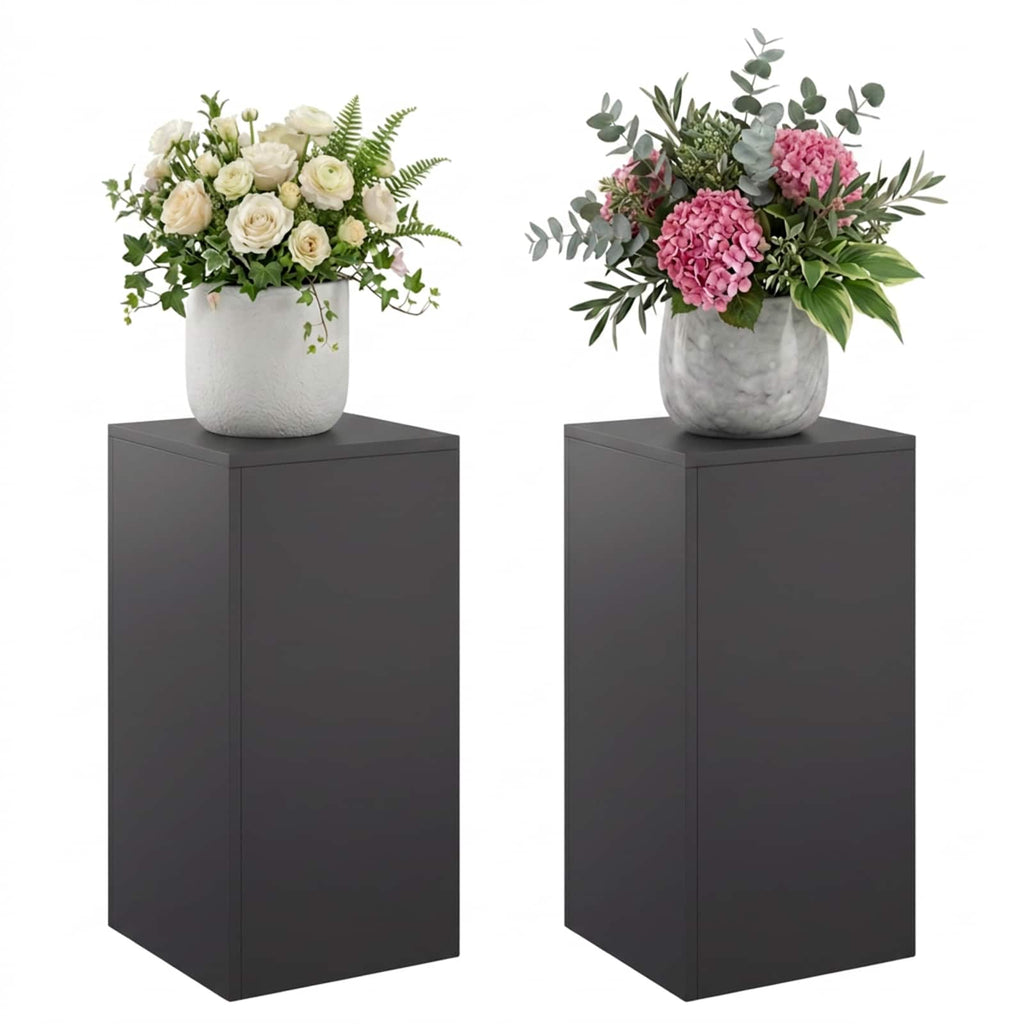 vidaXL Stojak na rośliny 2 pcs Czarny 30 x 30 x 60 cm Stal