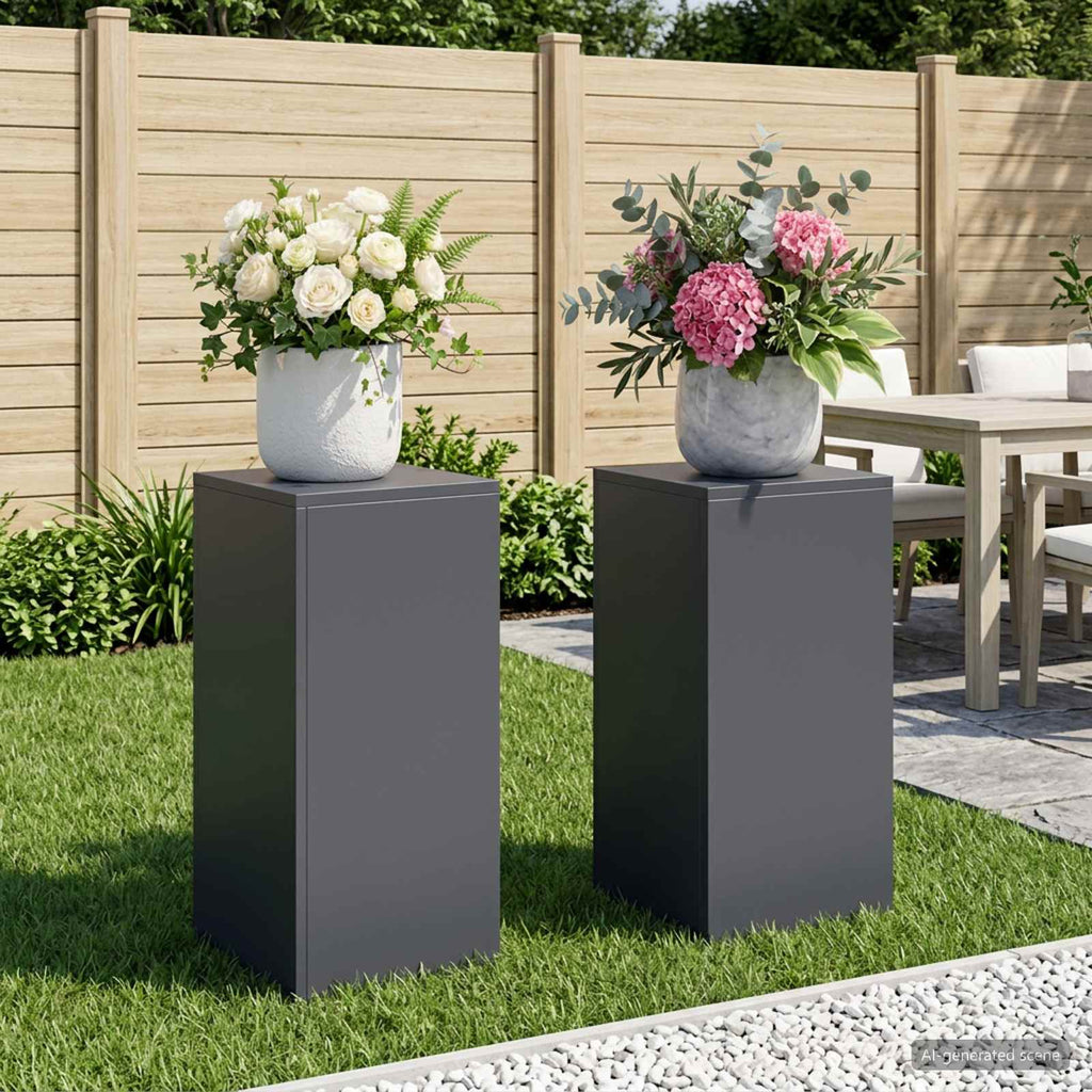 vidaXL Stojak na rośliny 2 pcs antracytowy 30 x 30 x 60 cm