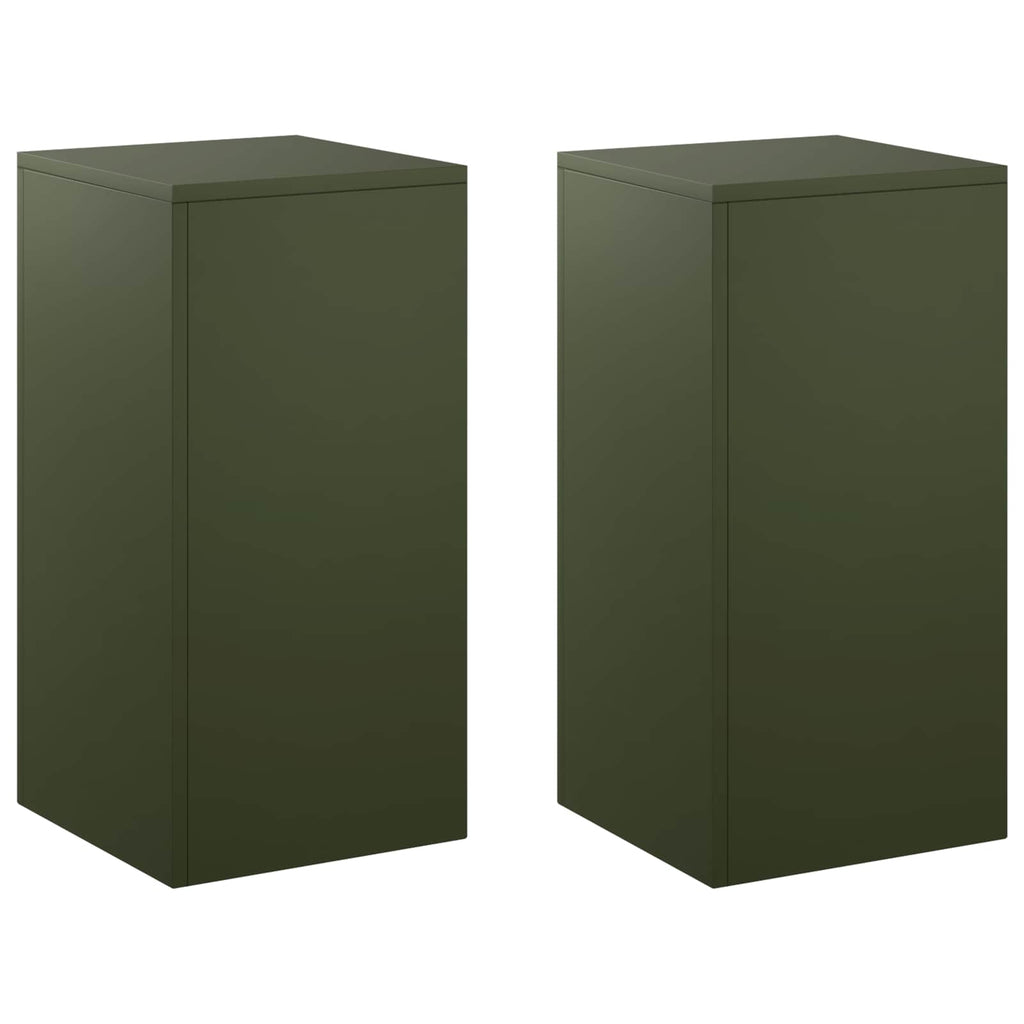 vidaXL Stojak na rośliny 2 pcs Oliwkowy zielony 30 x 30 x 60 cm Stal
