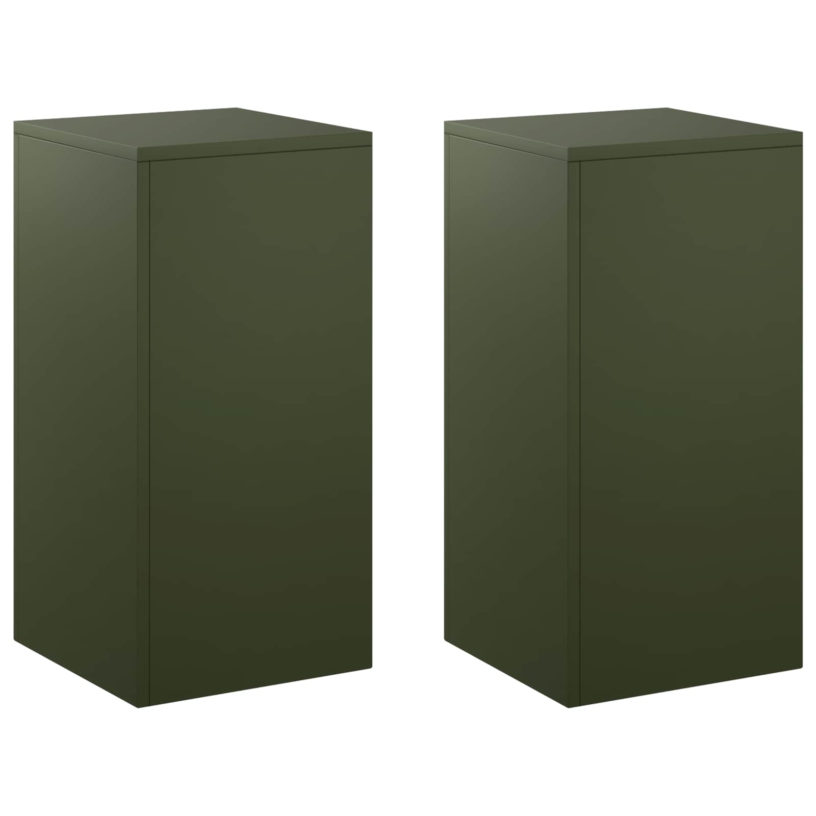 vidaXL Stojak na rośliny 2 pcs Oliwkowy zielony 30 x 30 x 60 cm Stal