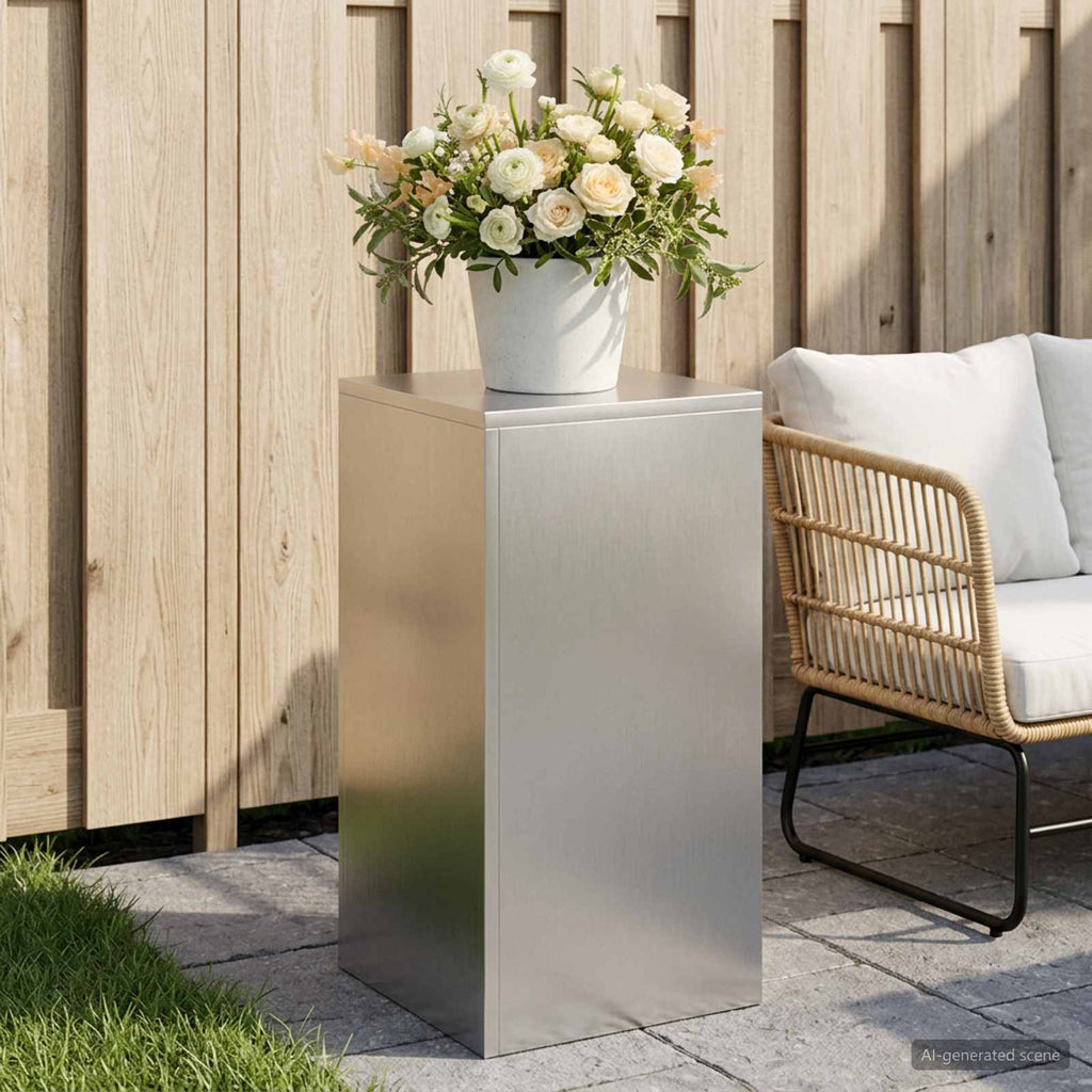 vidaXL Stojak na rośliny srebrny 30 x 30 x 60 cm Stal