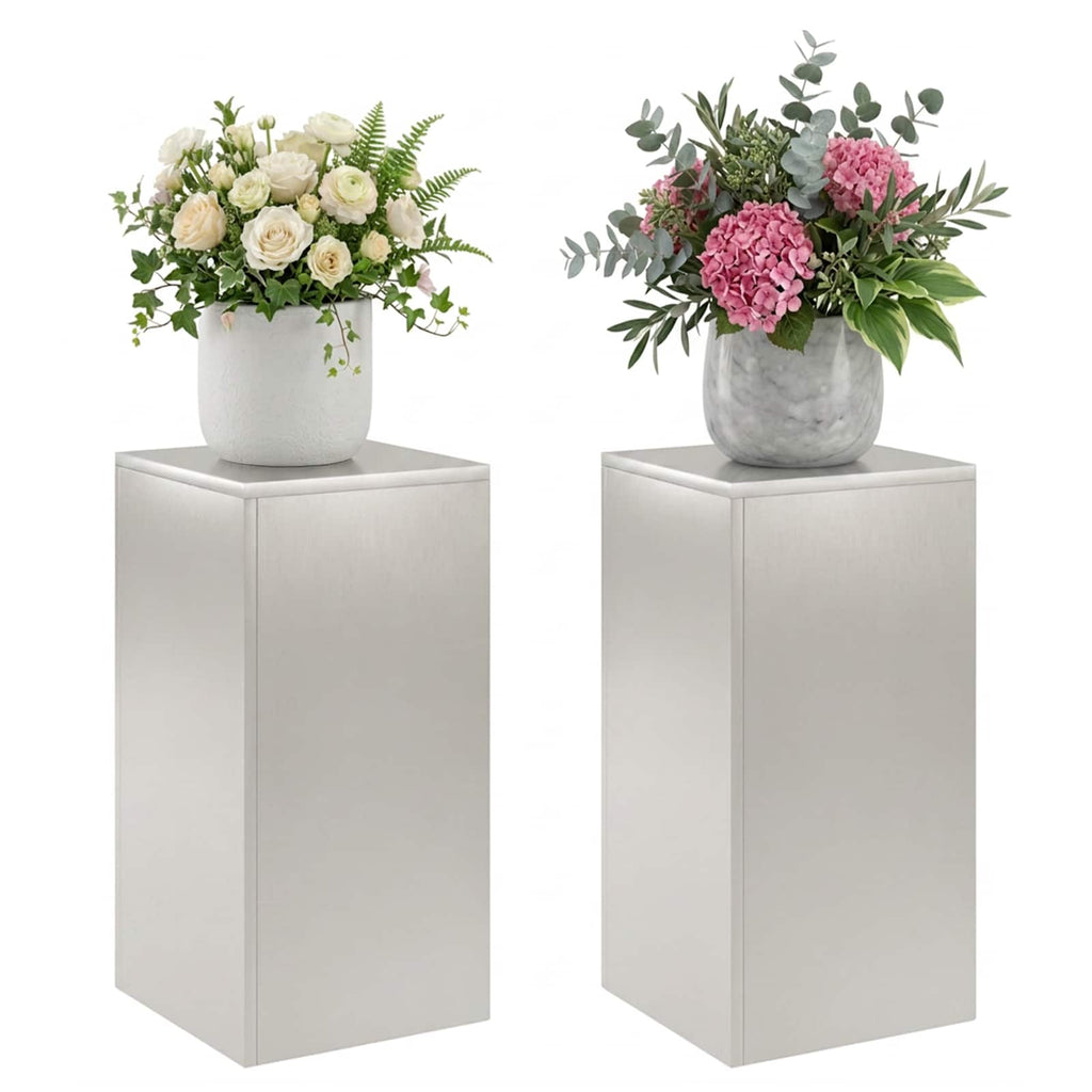 vidaXL Stojak na rośliny 2 pcs srebrny 30 x 30 x 60 cm Stal