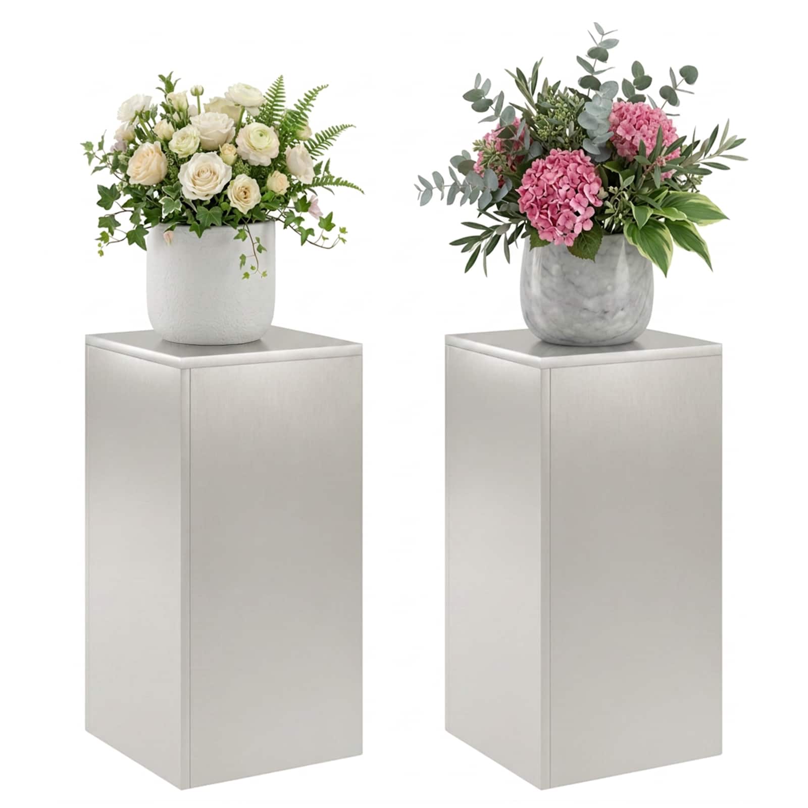 vidaXL Stojak na rośliny 2 pcs srebrny 30 x 30 x 60 cm Stal