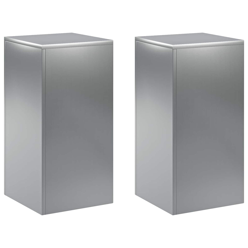 vidaXL Stojak na rośliny 2 pcs srebrny 30 x 30 x 60 cm Stal nierdzewna