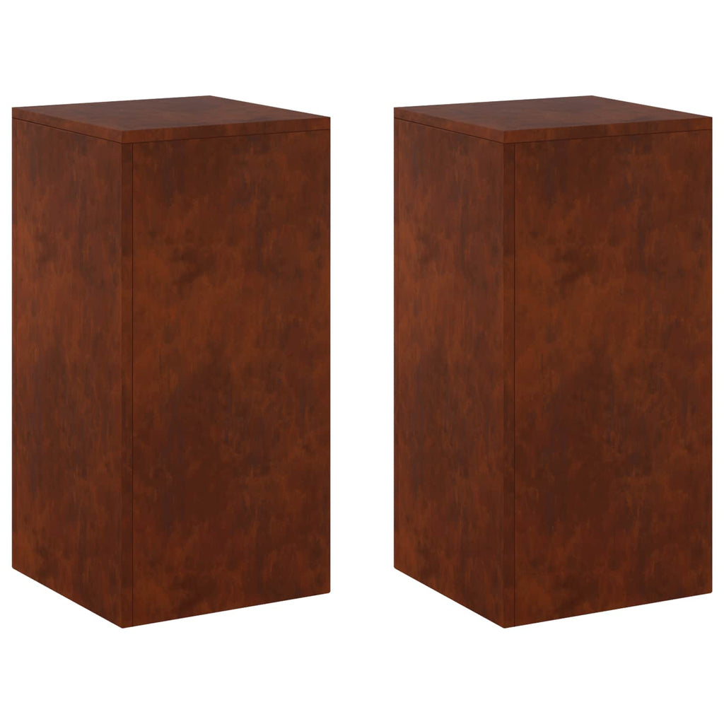 vidaXL Stojak na rośliny 2 pcs Rdzawy 30 x 30 x 60 cm Stal kortenowska