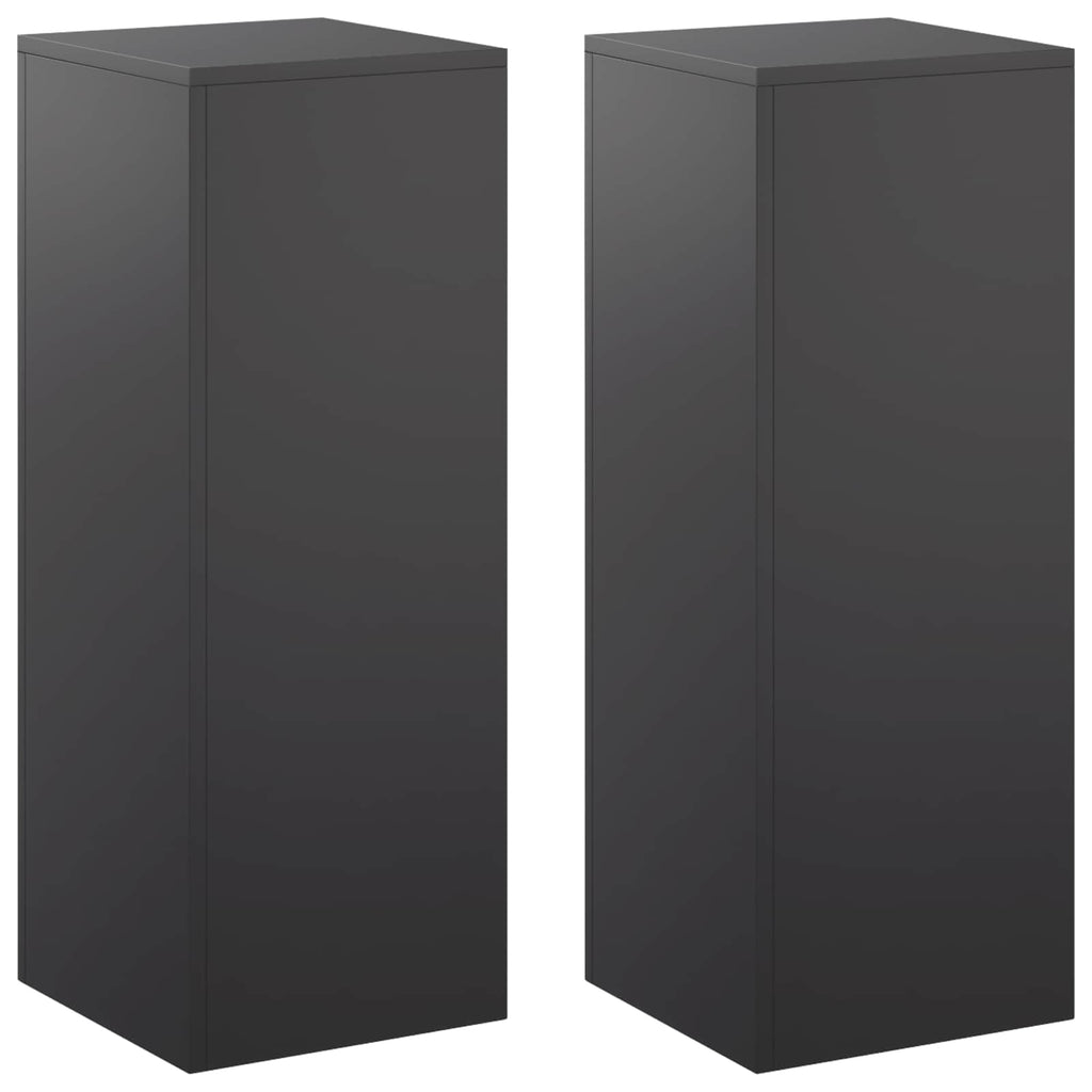 vidaXL Stojak na rośliny 2 pcs Czarny 30 x 30 x 80 cm Stal
