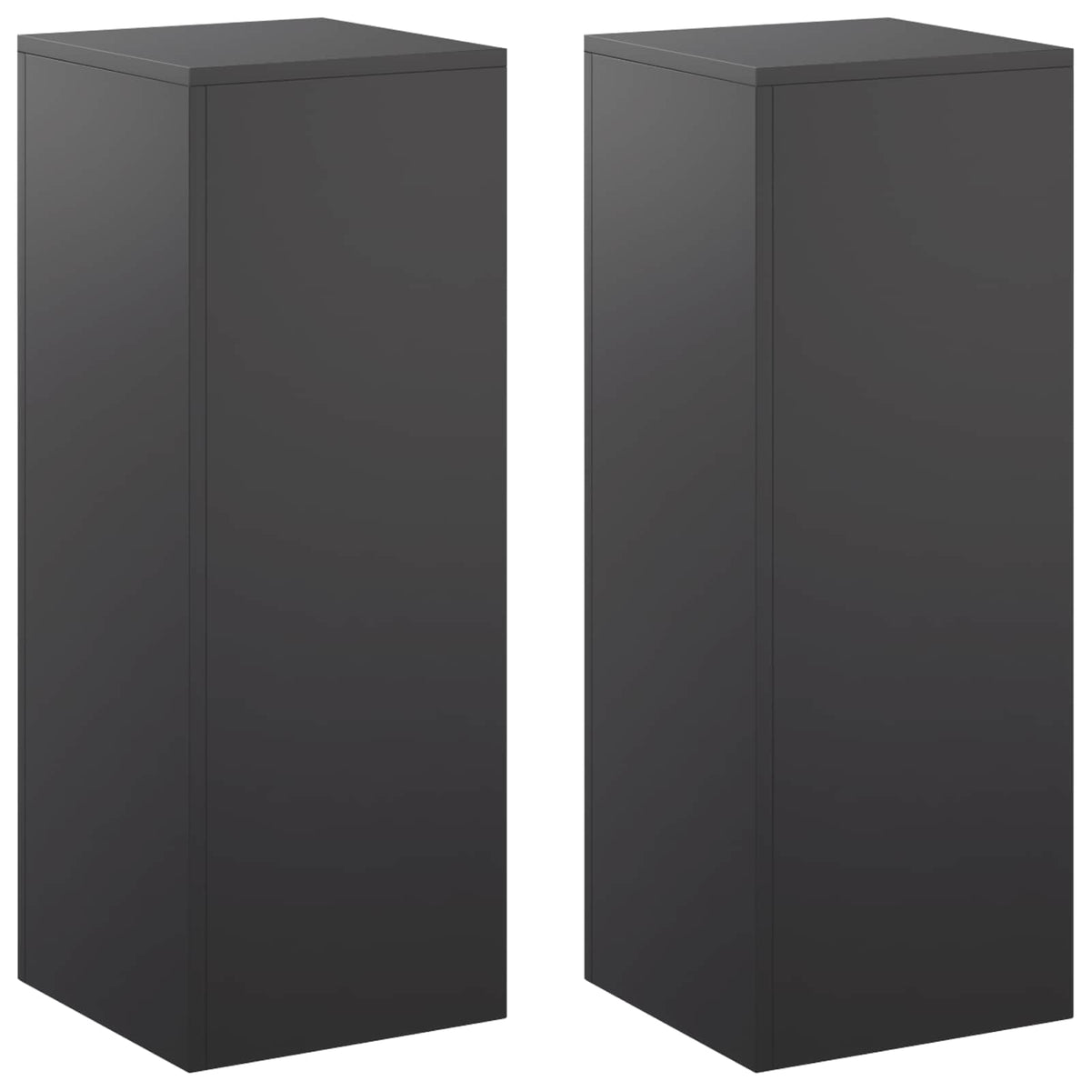 vidaXL Stojak na rośliny 2 pcs Czarny 30 x 30 x 80 cm Stal