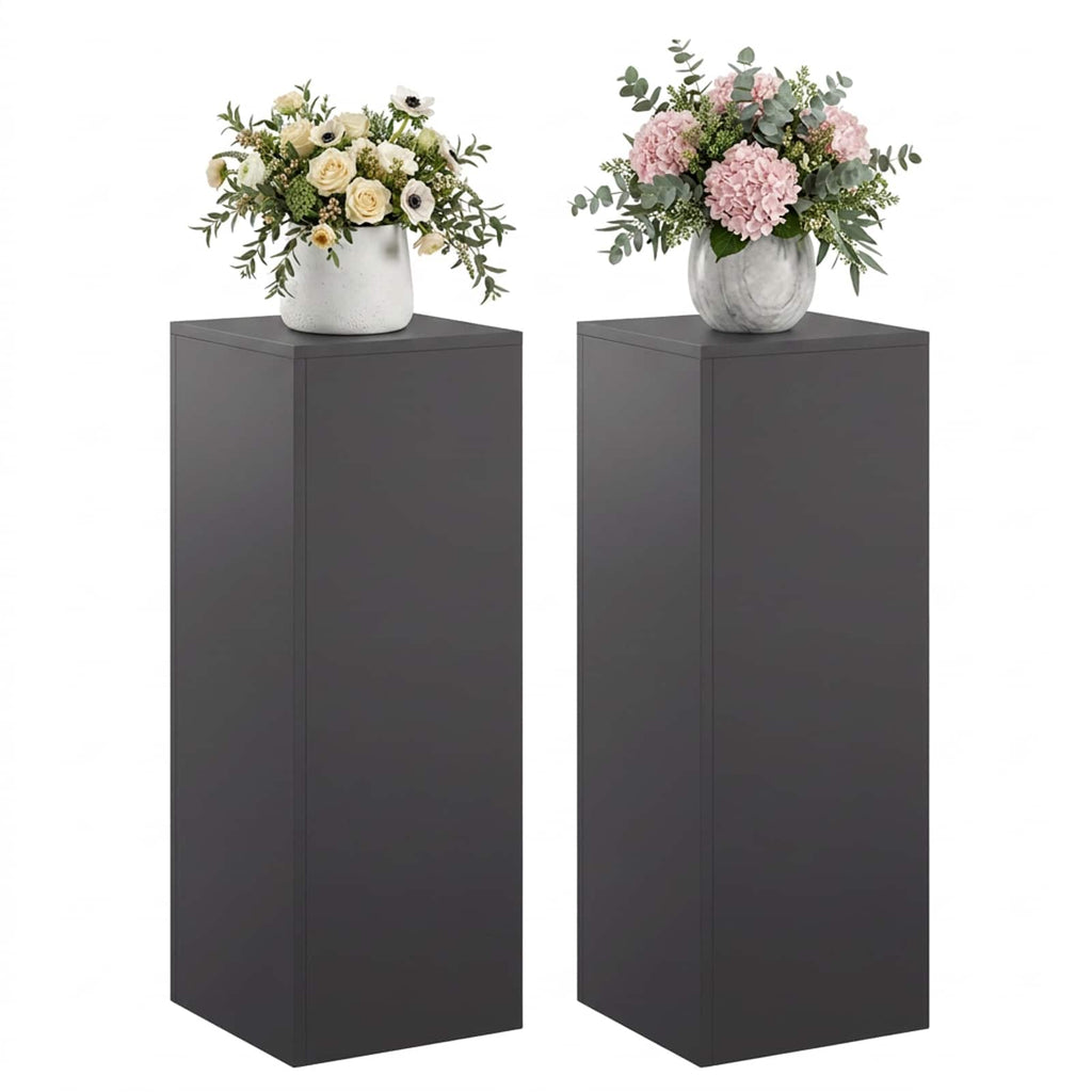 vidaXL Stojak na rośliny 2 pcs Czarny 30 x 30 x 80 cm Stal