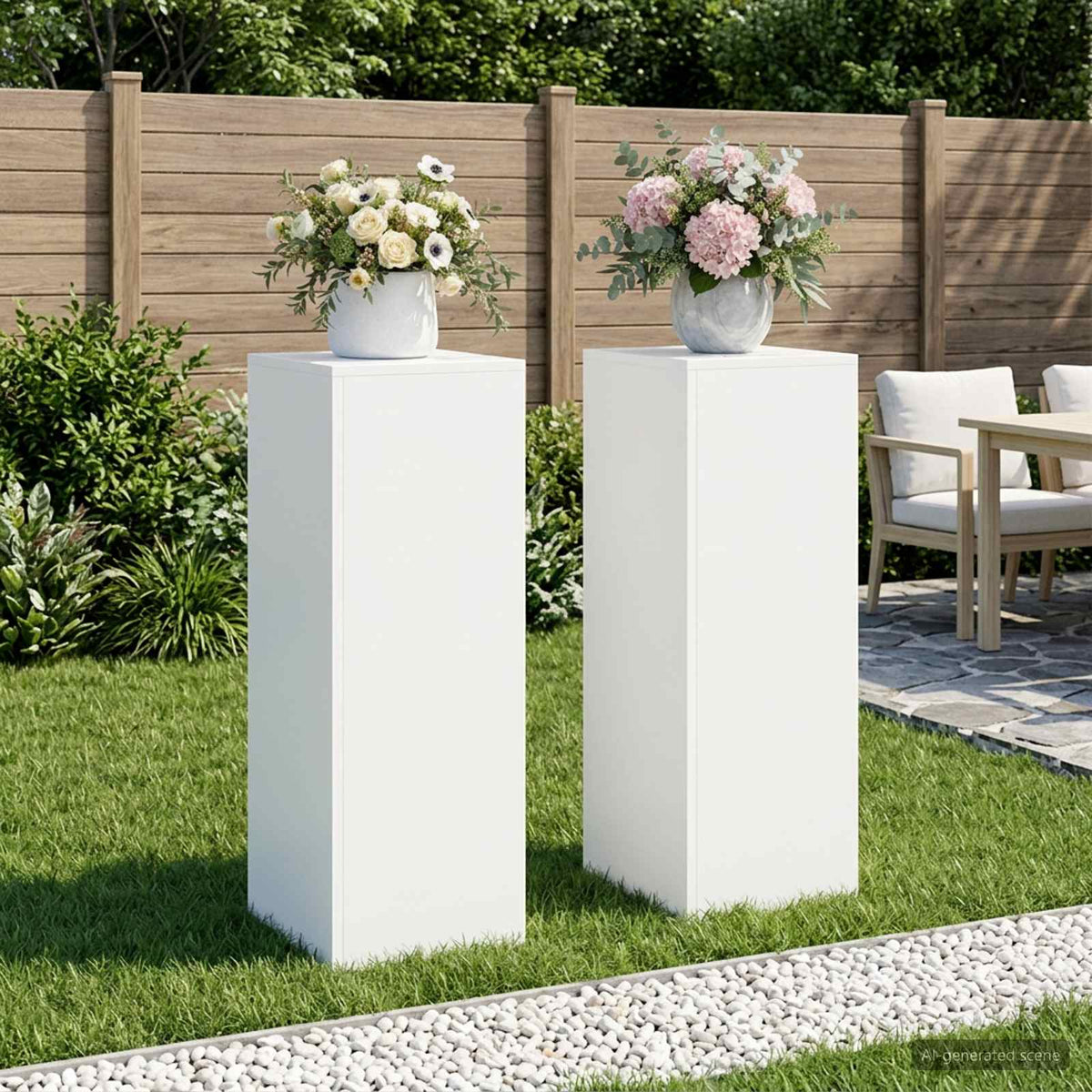 vidaXL Stojak na rośliny 2 pcs Biały 30 x 30 x 80 cm Stal