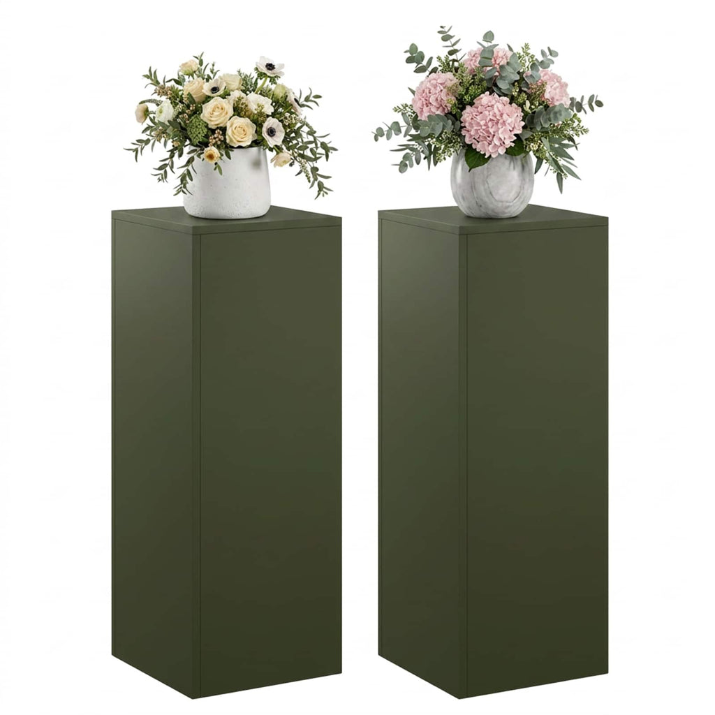 vidaXL Stojak na rośliny 2 pcs Oliwkowy zielony 30 x 30 x 80 cm Stal