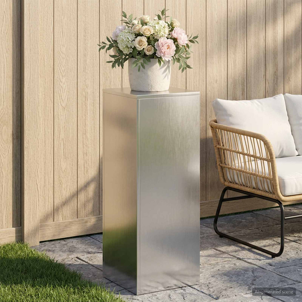 vidaXL Stojak na rośliny srebrny 30 x 30 x 80 cm Stal