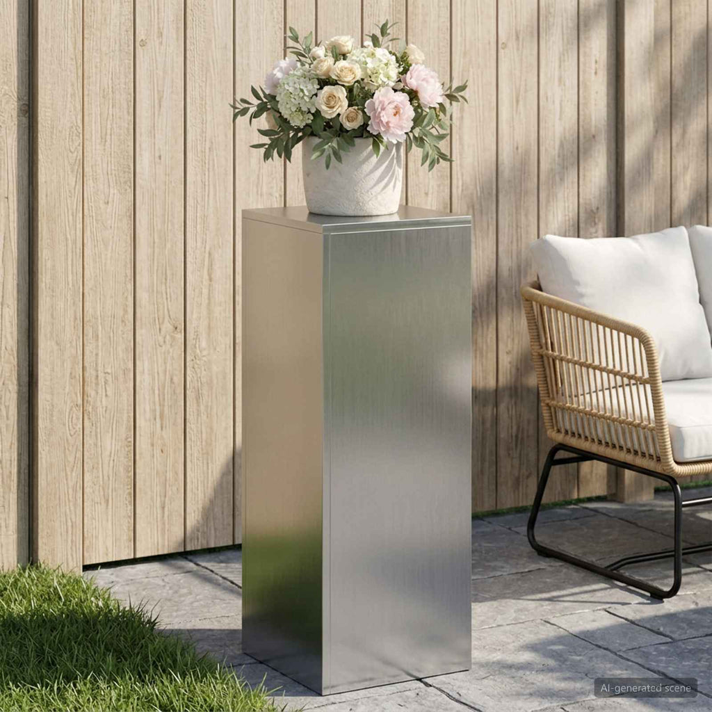 vidaXL Stojak na rośliny srebrny 30 x 30 x 80 cm Stal