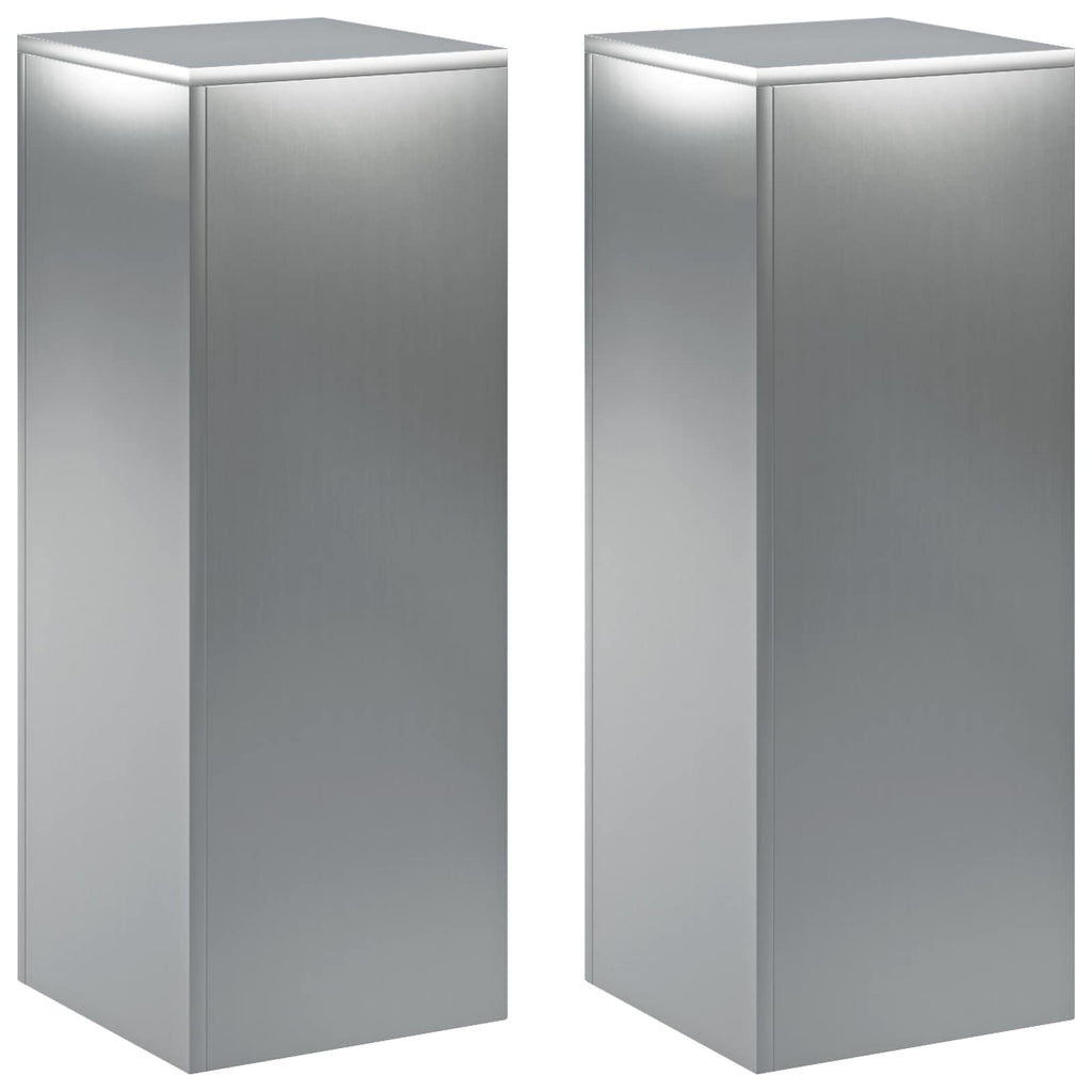 vidaXL Stojak na rośliny 2 pcs srebrny 30 x 30 x 80 cm Stal nierdzewna
