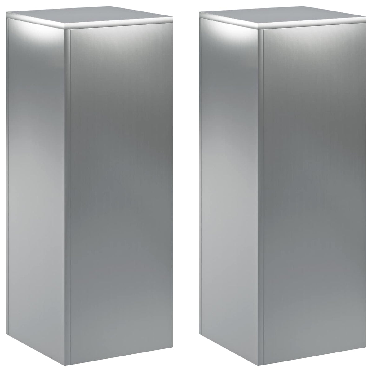 vidaXL Stojak na rośliny 2 pcs srebrny 30 x 30 x 80 cm Stal nierdzewna