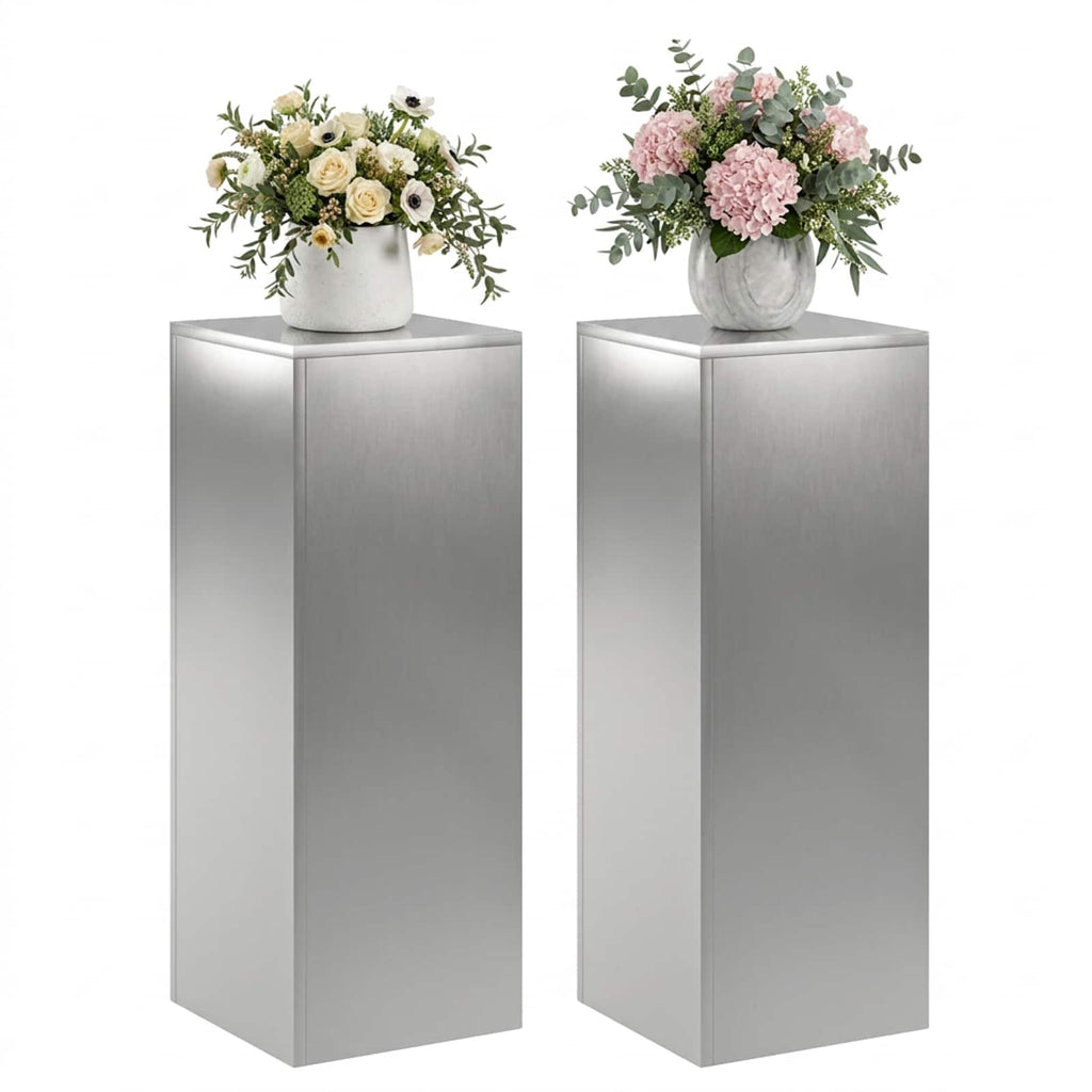 vidaXL Stojak na rośliny 2 pcs srebrny 30 x 30 x 80 cm Stal nierdzewna