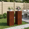 vidaXL Stojak na rośliny 2 pcs Rdzawy 30 x 30 x 80 cm Stal kortenowska
