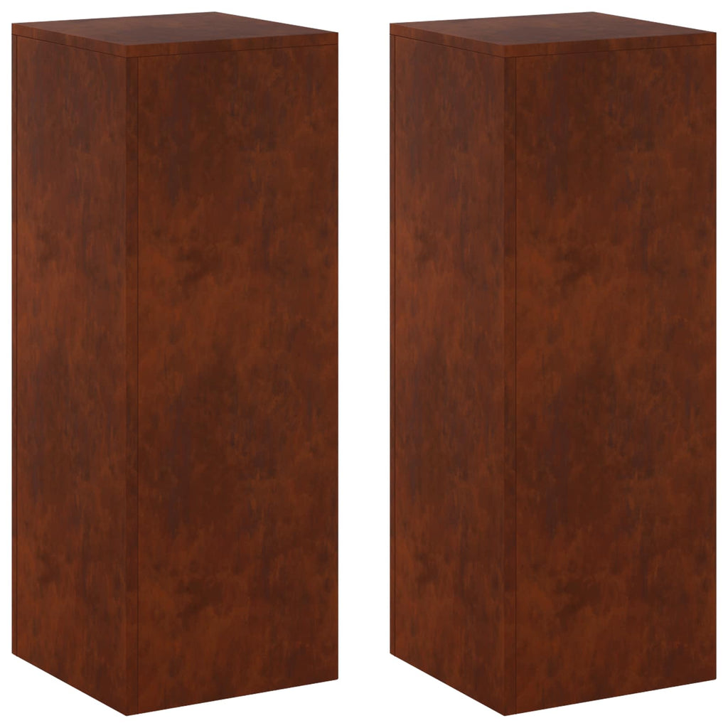 vidaXL Stojak na rośliny 2 pcs Rdzawy 30 x 30 x 80 cm Stal kortenowska
