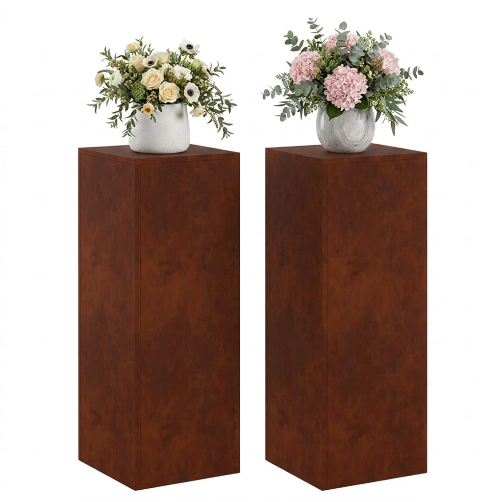 vidaXL Stojak na rośliny 2 pcs Rdzawy 30 x 30 x 80 cm Stal kortenowska