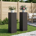 vidaXL Stojak na rośliny 2 pcs Czarny 30 x 30 x 100 cm Stal
