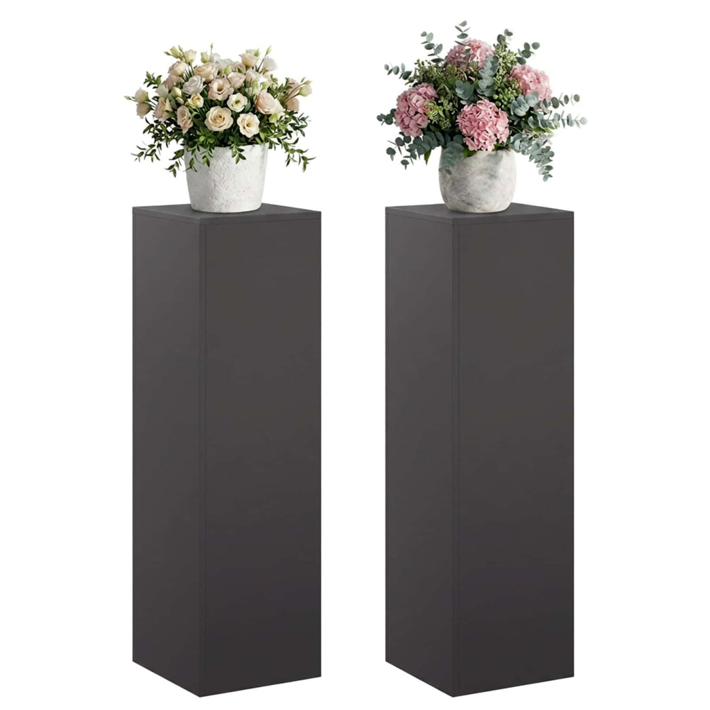 vidaXL Stojak na rośliny 2 pcs Czarny 30 x 30 x 100 cm Stal