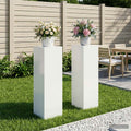 vidaXL Stojak na rośliny 2 pcs Biały 30 x 30 x 100 cm Stal