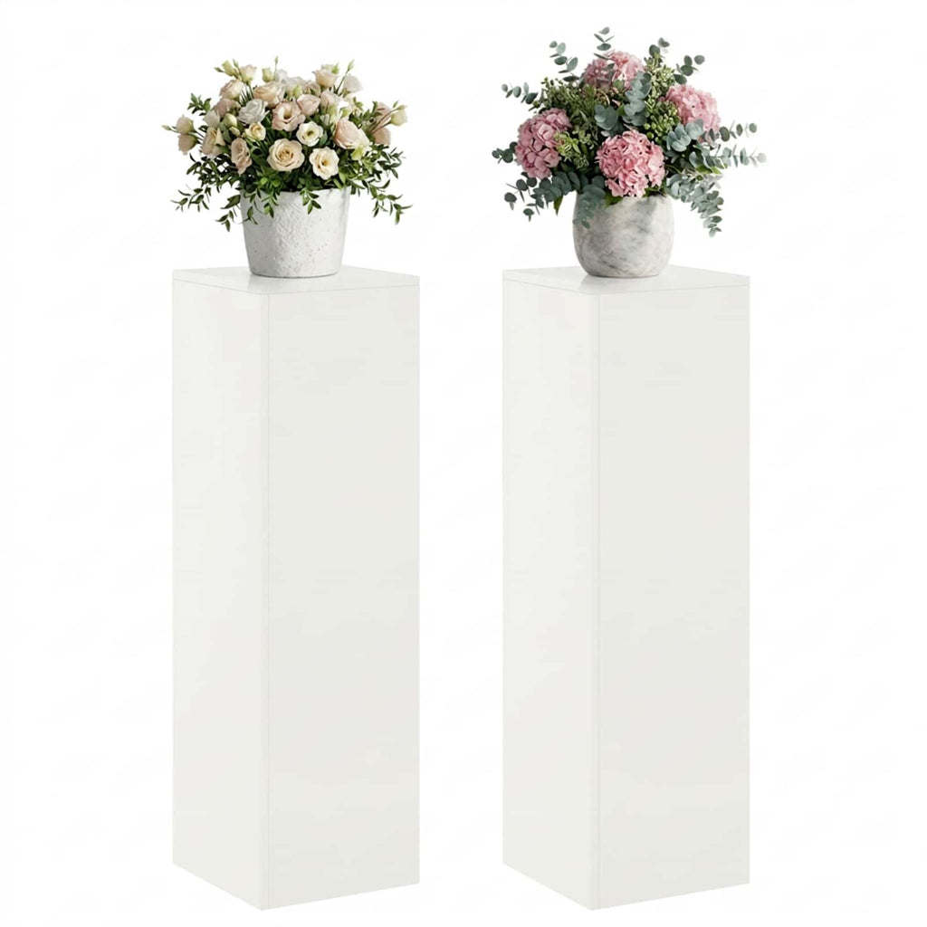 vidaXL Stojak na rośliny 2 pcs Biały 30 x 30 x 100 cm Stal