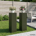 vidaXL Stojak na rośliny 2 pcs Oliwkowy zielony 30 x 30 x 100 cm Stal