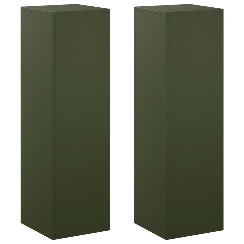vidaXL Stojak na rośliny 2 pcs Oliwkowy zielony 30 x 30 x 100 cm Stal