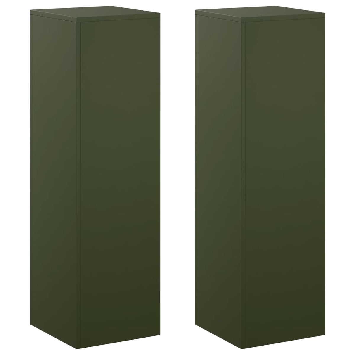 vidaXL Stojak na rośliny 2 pcs Oliwkowy zielony 30 x 30 x 100 cm Stal