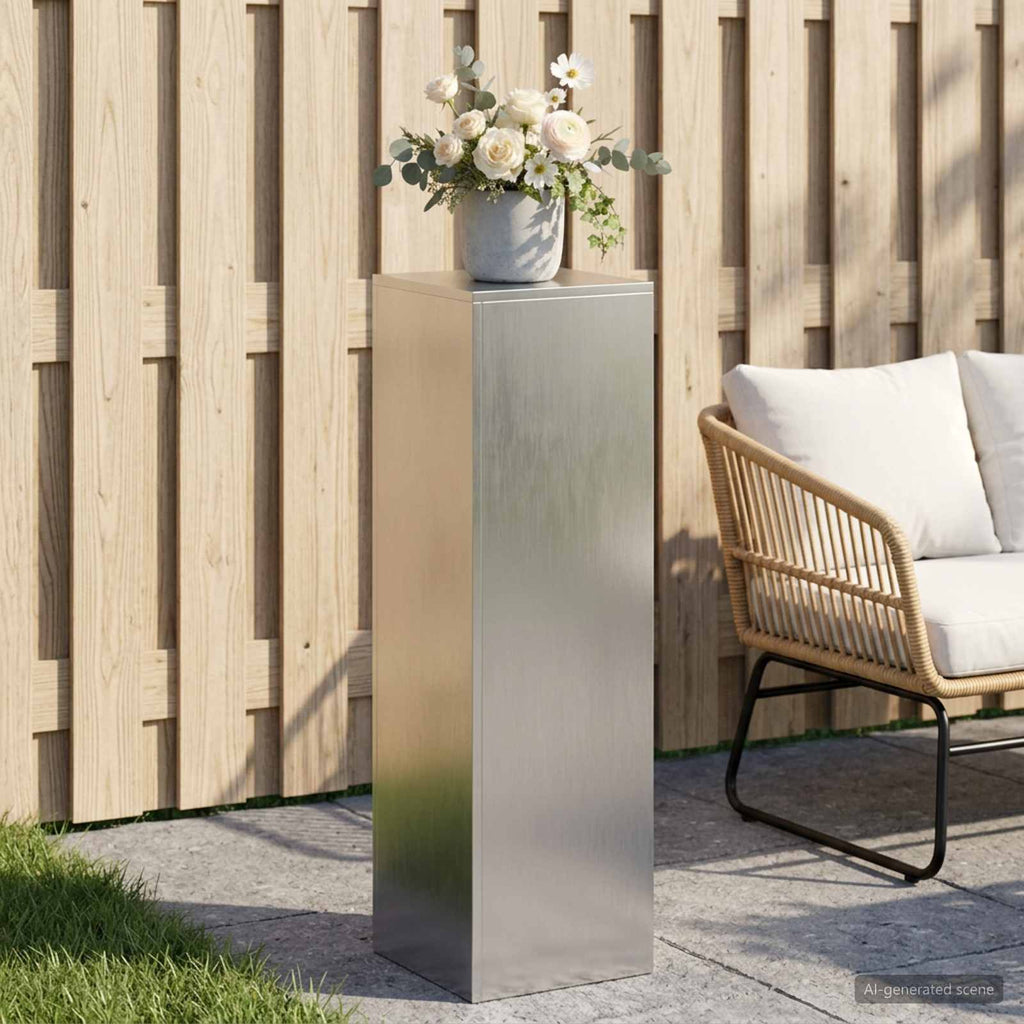 vidaXL Stojak na rośliny srebrny 30 x 30 x 100 cm Stal