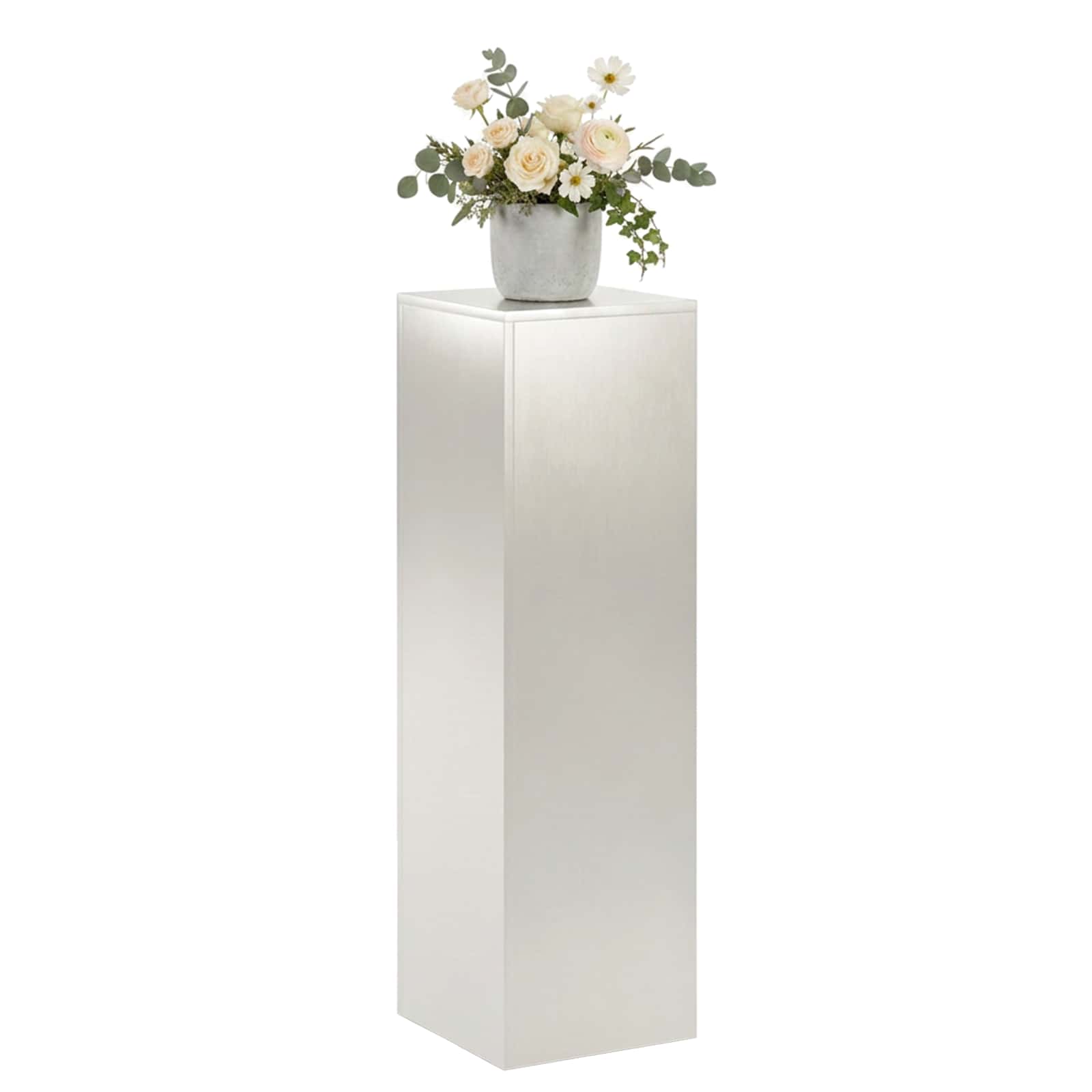 vidaXL Stojak na rośliny srebrny 30 x 30 x 100 cm Stal