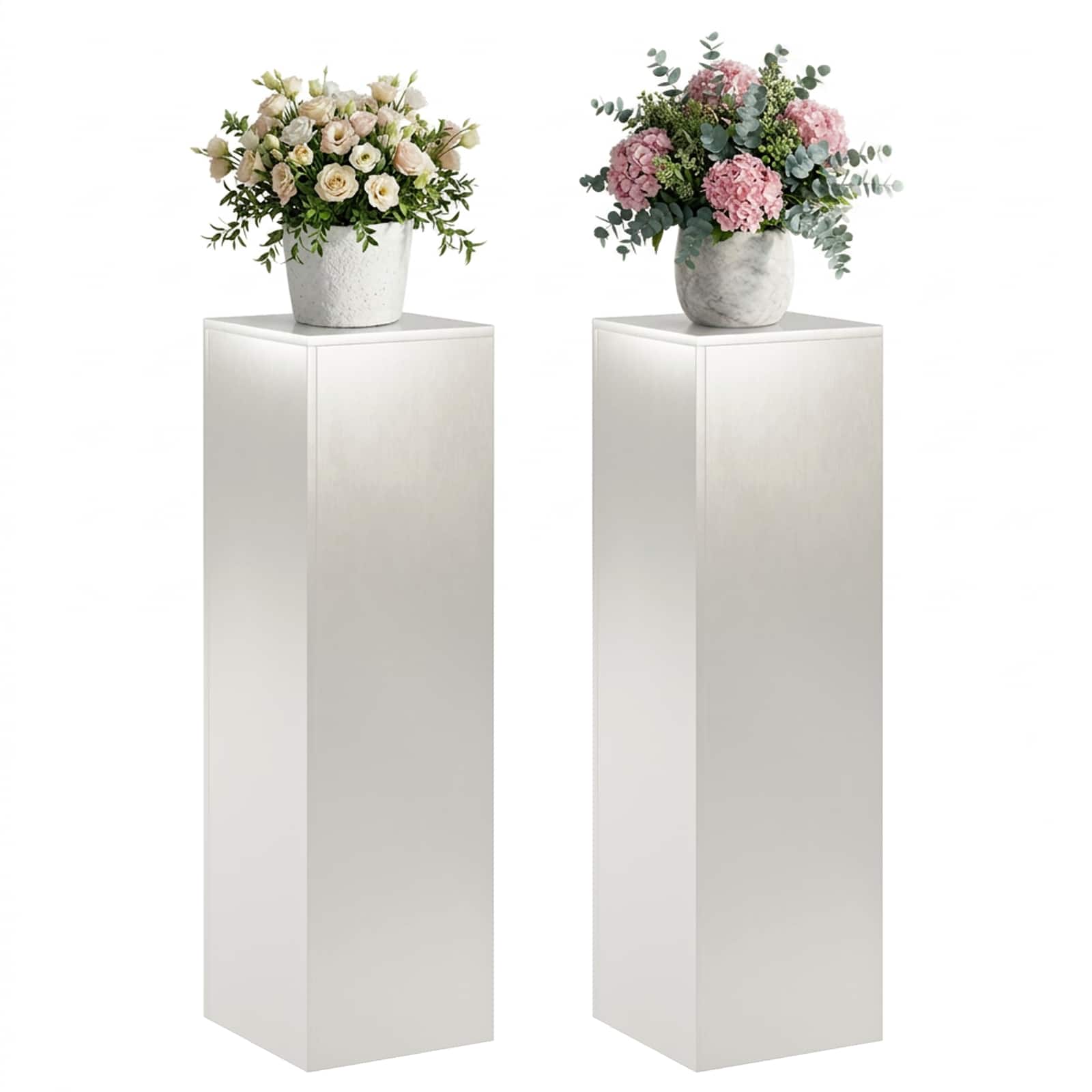 vidaXL Stojak na rośliny 2 pcs srebrny 30 x 30 x 100 cm Stal