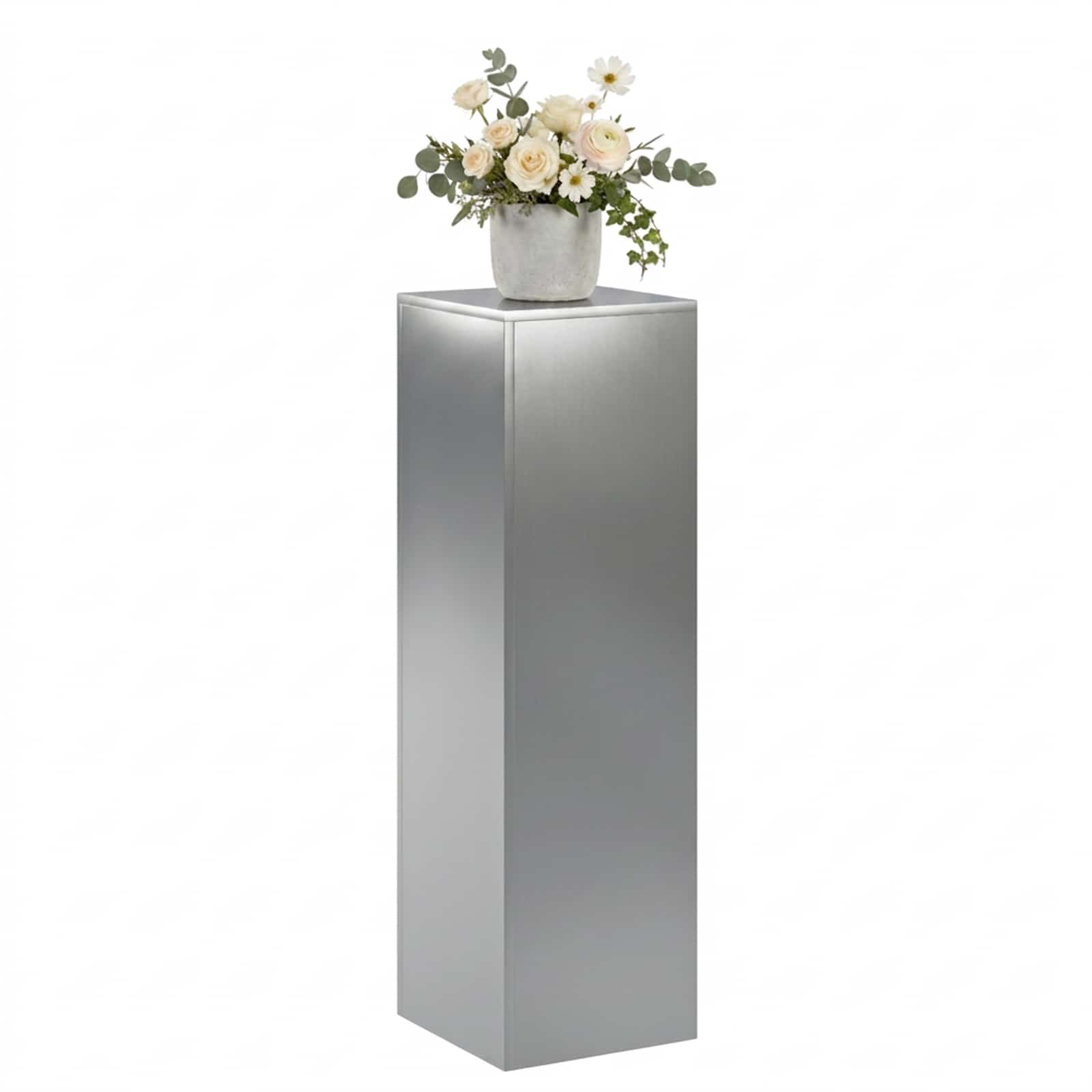 vidaXL Stojak na rośliny srebrny 30 x 30 x 100 cm Stal