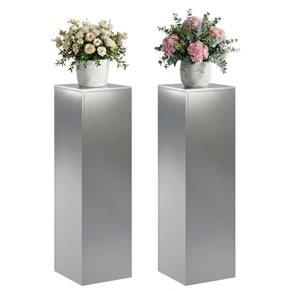 vidaXL Stojak na rośliny 2 pcs srebrny 30 x 30 x 100 cm