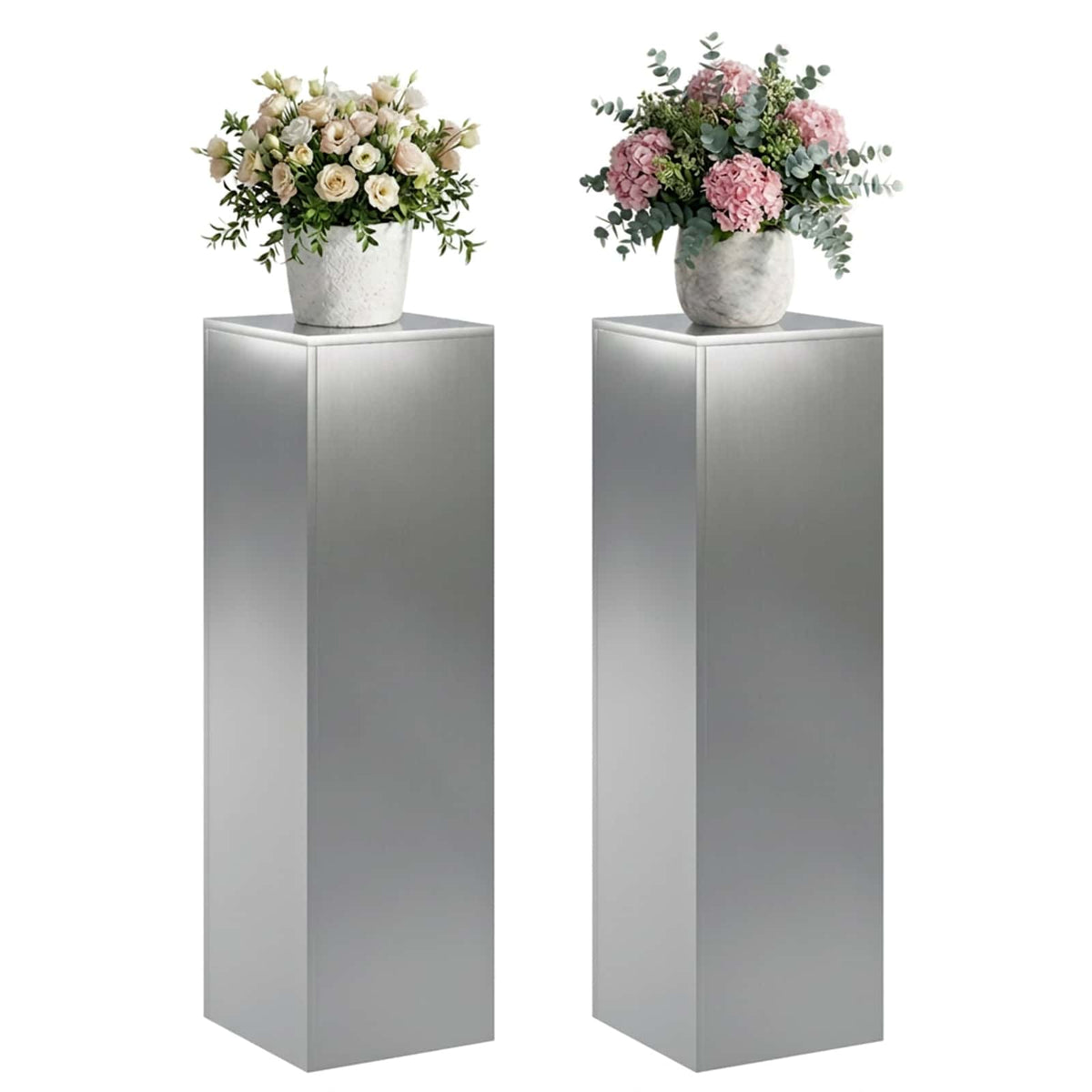 vidaXL Stojak na rośliny 2 pcs srebrny 30 x 30 x 100 cm