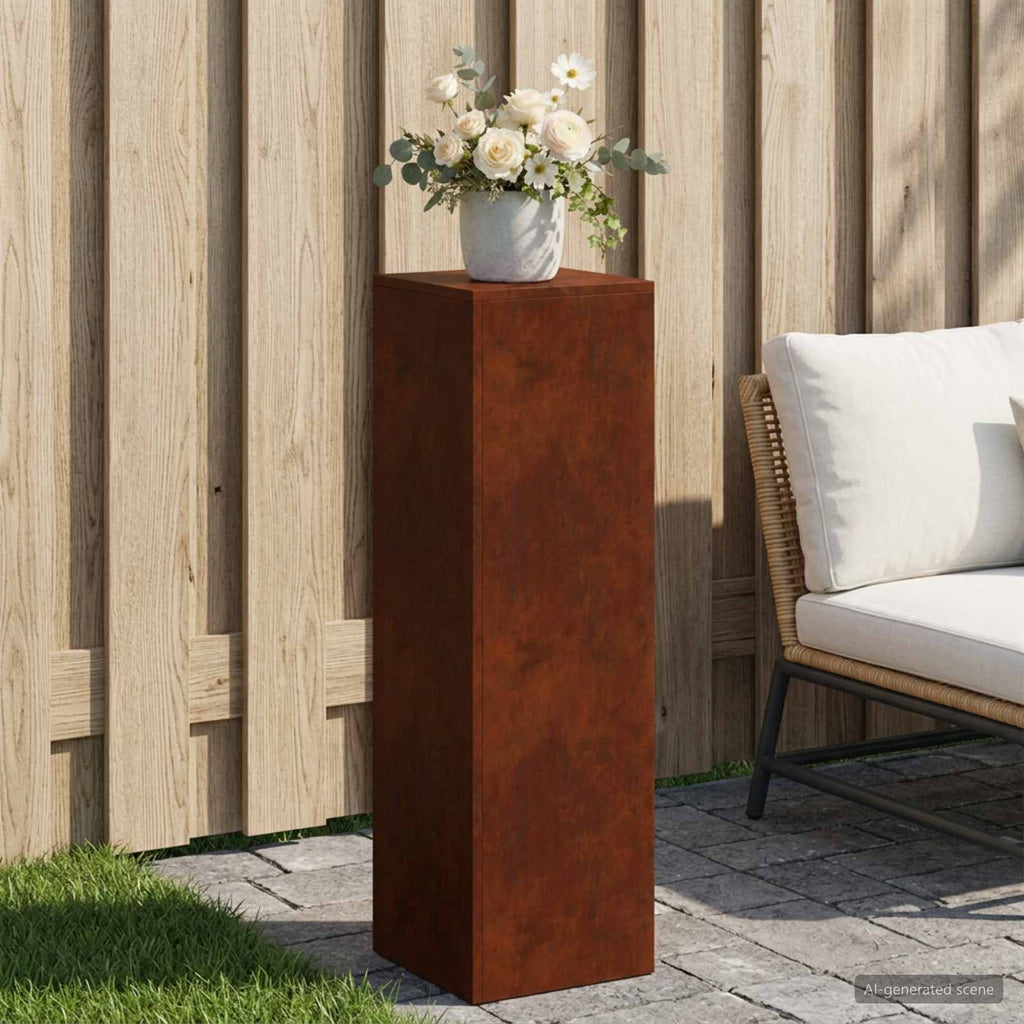 vidaXL Stojak na rośliny Rdzawy 30 x 30 x 100 cm Stal kortenowska