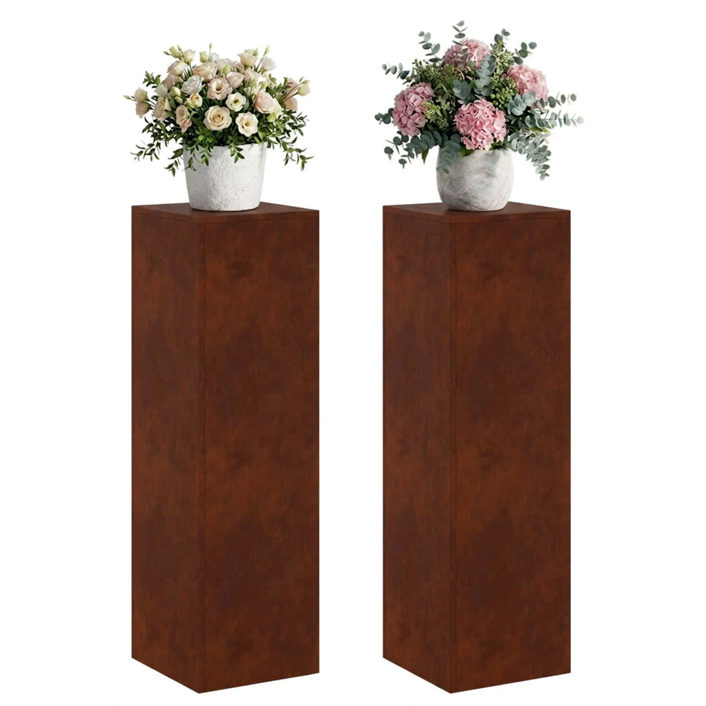 vidaXL Stojak na rośliny 2 pcs Rdzawy 30 x 30 x 100 cm