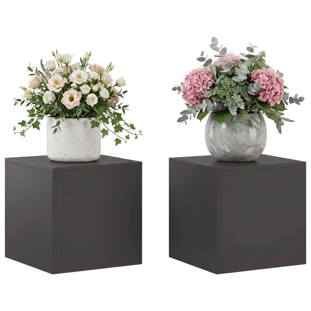 vidaXL Stojak na rośliny 2 pcs Czarny 40 x 40 x 40 cm Stal