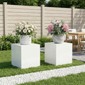 vidaXL Stojak na rośliny 2 pcs Biały 40 x 40 x 40 cm Stal