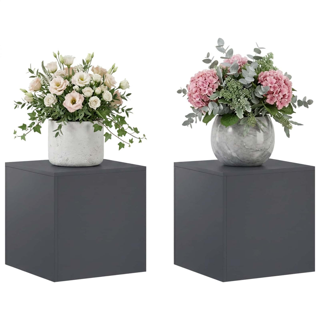 vidaXL Stojak na rośliny 2 pcs antracytowy 40 x 40 x 40 cm