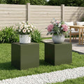 vidaXL Stojak na rośliny 2 pcs Oliwkowy zielony 40 x 40 x 40 cm Stal