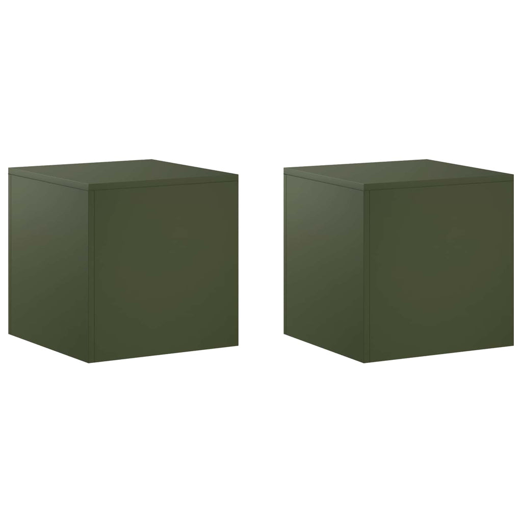 vidaXL Stojak na rośliny 2 pcs Oliwkowy zielony 40 x 40 x 40 cm Stal