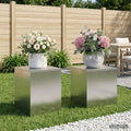 vidaXL Stojak na rośliny 2 pcs srebrny 40 x 40 x 40 cm Stal