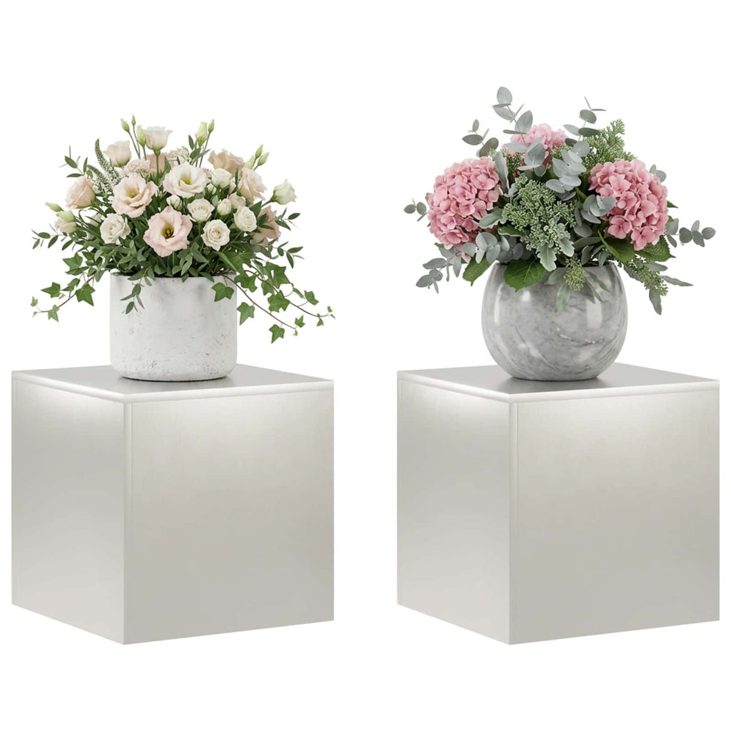 vidaXL Stojak na rośliny 2 pcs srebrny 40 x 40 x 40 cm Stal